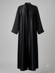 Classic Open-Front Kimono Abaya in Jet Black – Rida Online Store